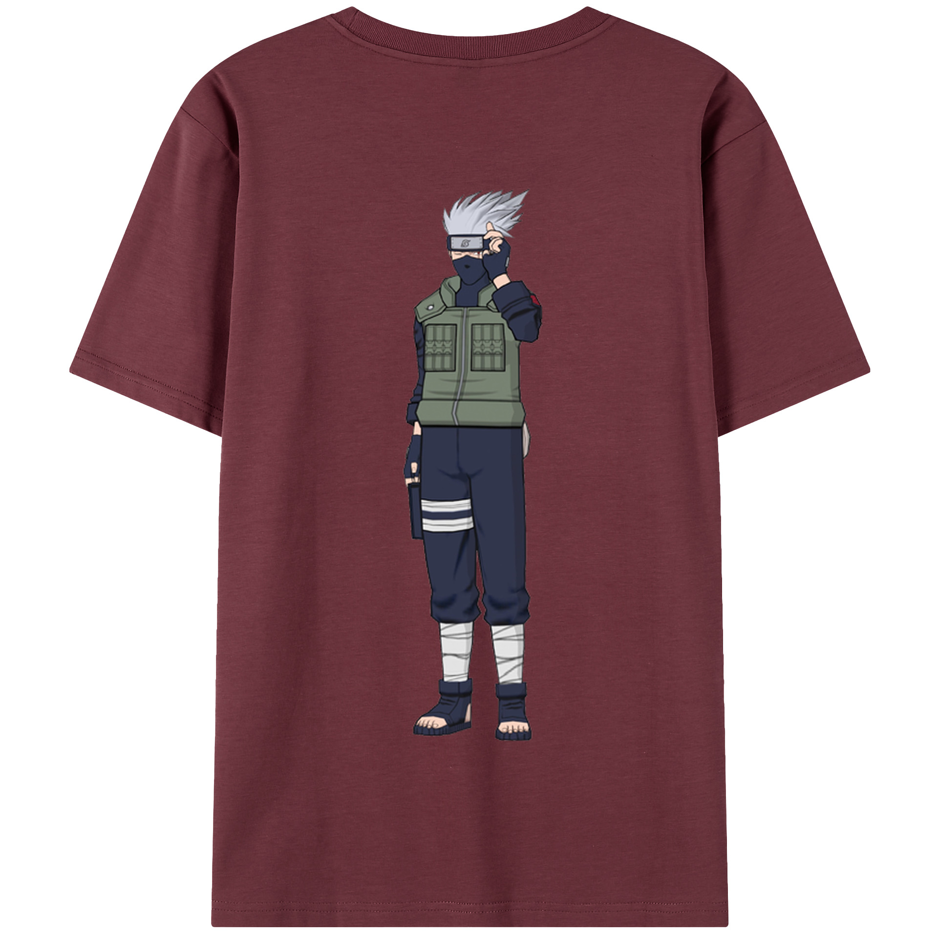（画像用） NARUTO -ナルト- はたけ カカシ Hatake Kakashi 綿100％半袖Tシャツ（背面プリント）